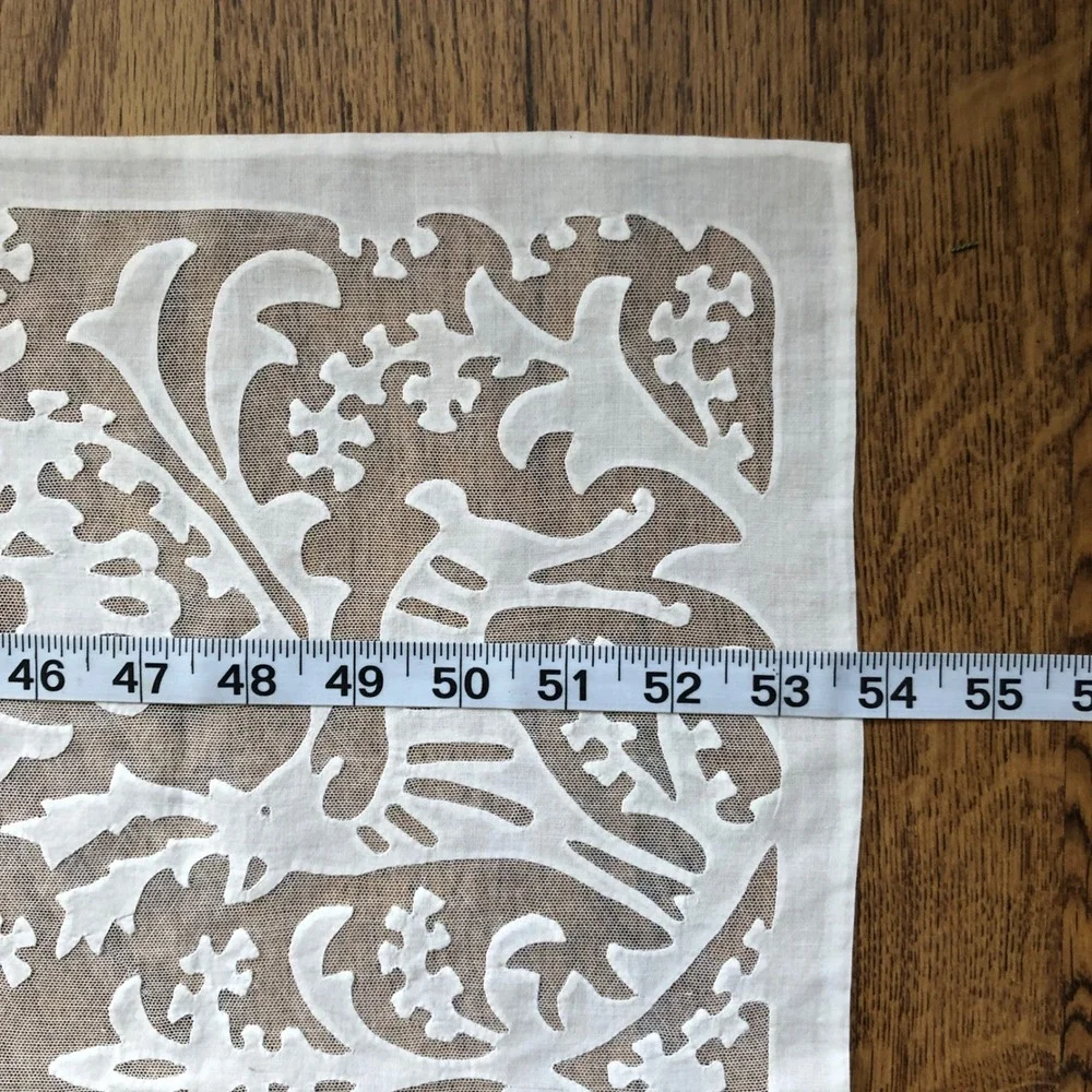 Antique Hungarian Buzsak Stag in the Woods Applique Lace Linen‎ Runner + Set
